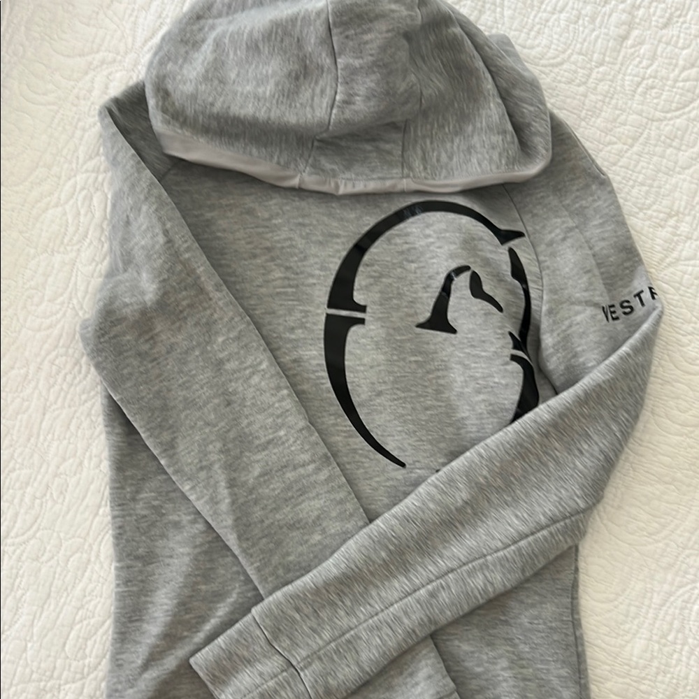 Fitted Gray Hoodie with Black Graphic